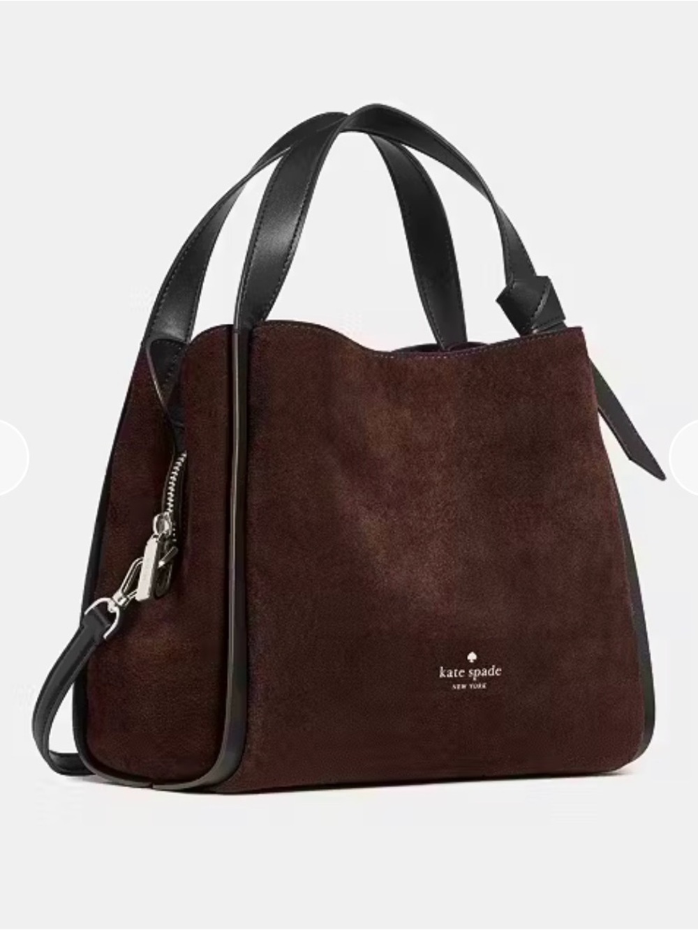 kate spade Brown Knott Suede Shoulder Bag -NWT - Picture 3 of 8